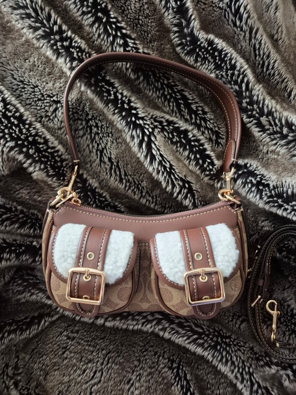 Womens Ashton Baguette Bag In Signature Canvas Brown Multi